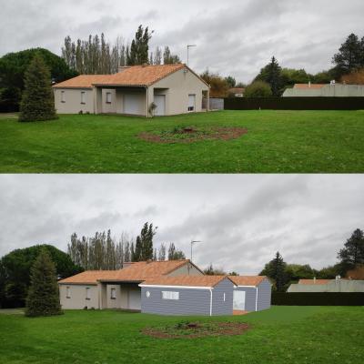 Extension ossature bois La Chapelle Saint Laurent